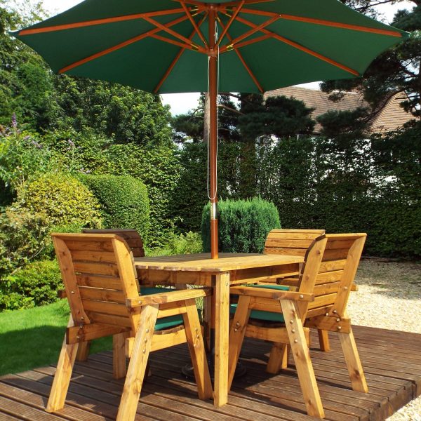 Eight Seater Solid Wood Rectangular Garden / Patio Table and Chairs Set ...