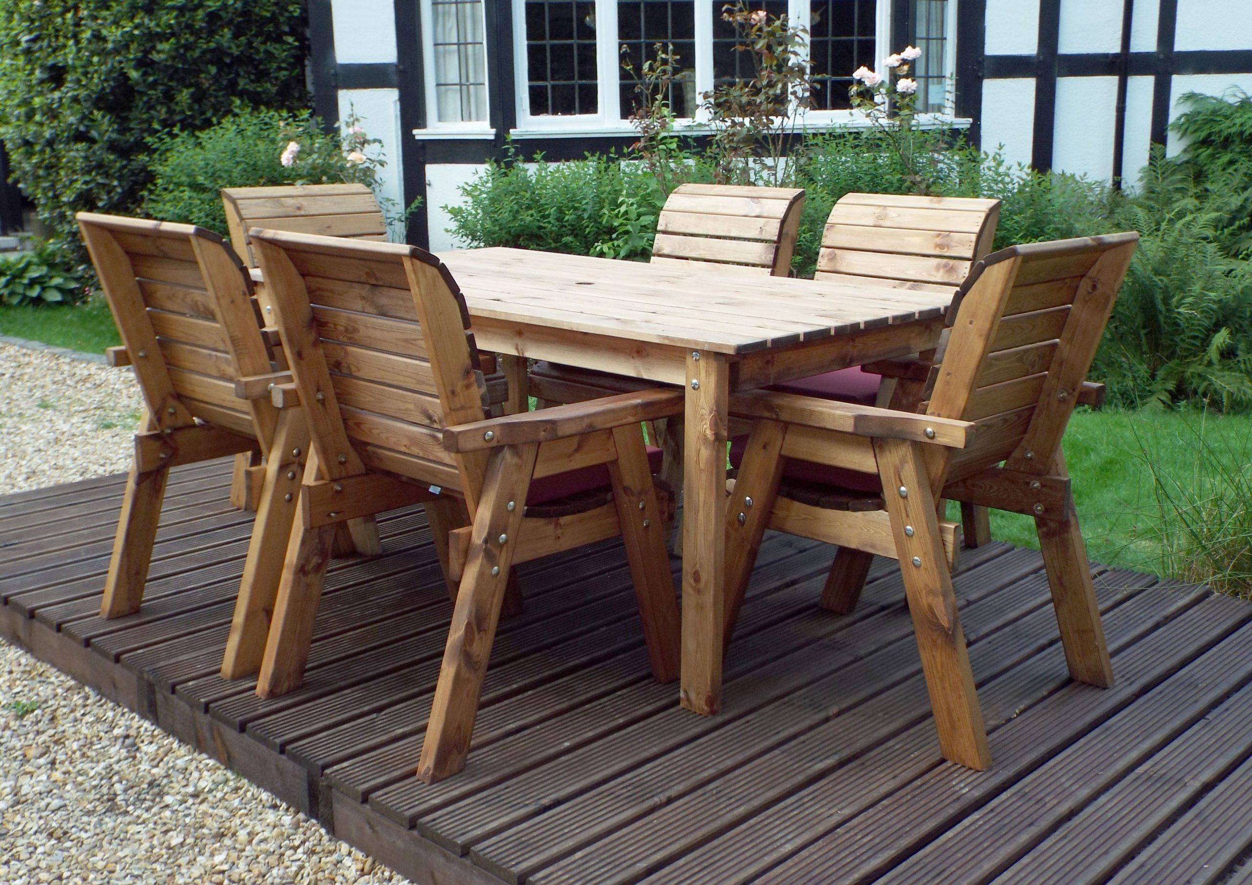 6 seater wooden garden furniture sets