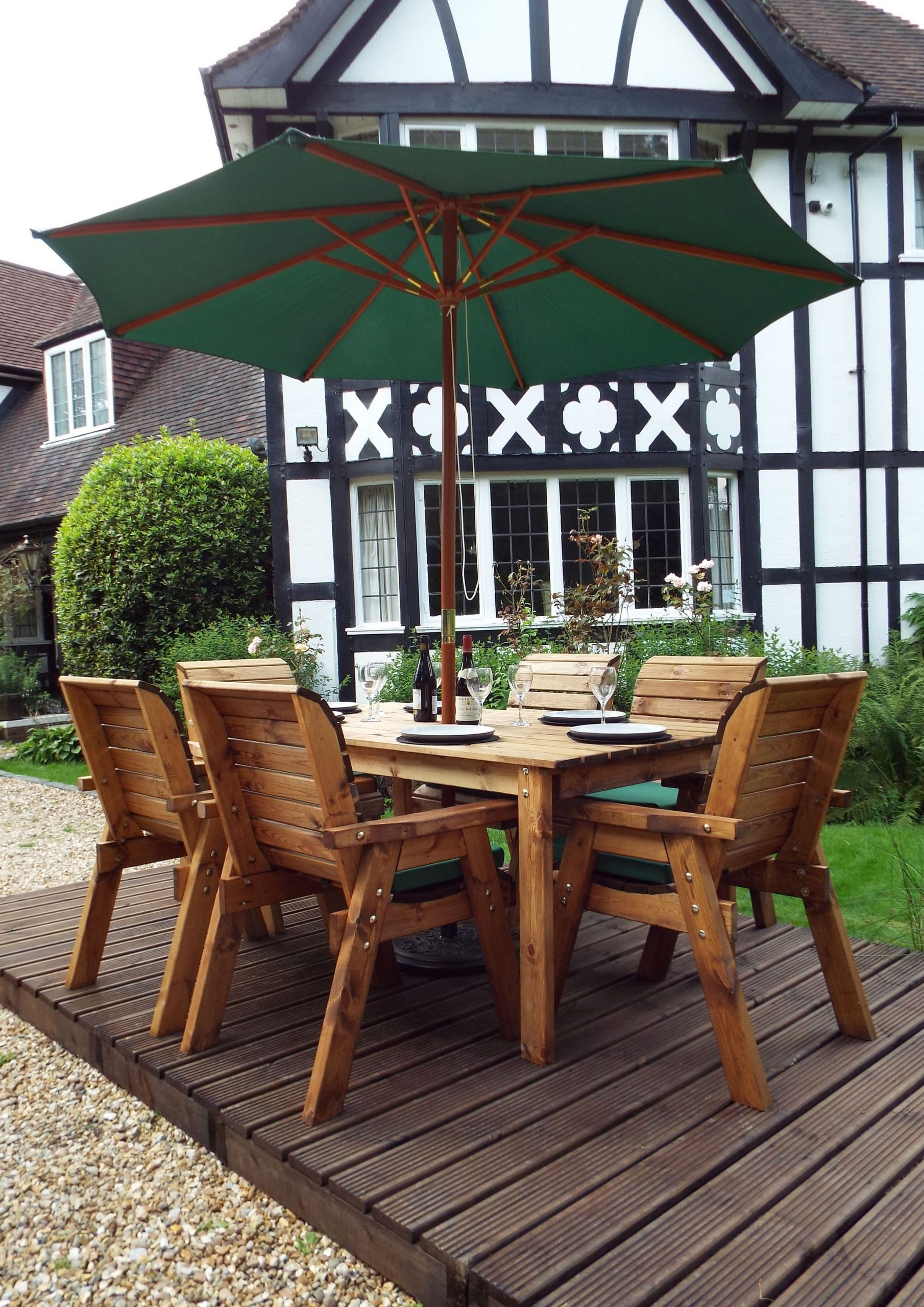 Six Seater Solid Wood Rectangular Lg, Wooden Outdoor Table And Chairs