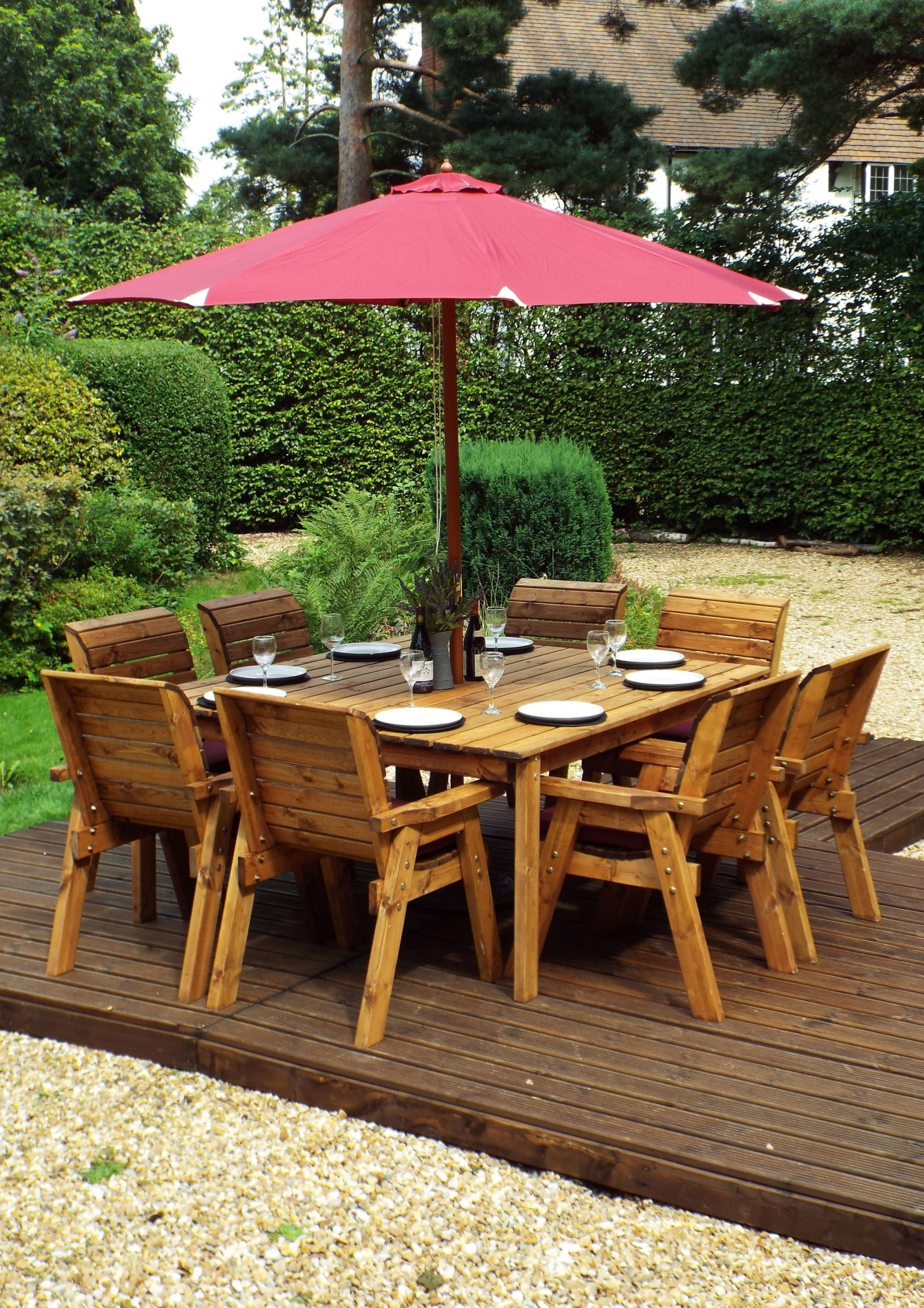 8 Seater Deluxe Square Table Set All Chairs (Charles Taylor) - Timber