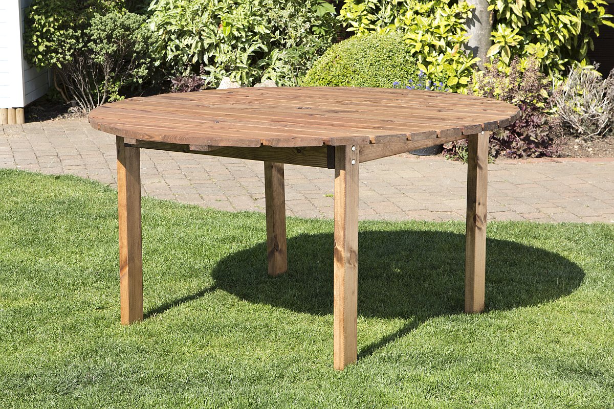 Solid Wood Round Garden Patio Table, Round Patio Table For 6 8