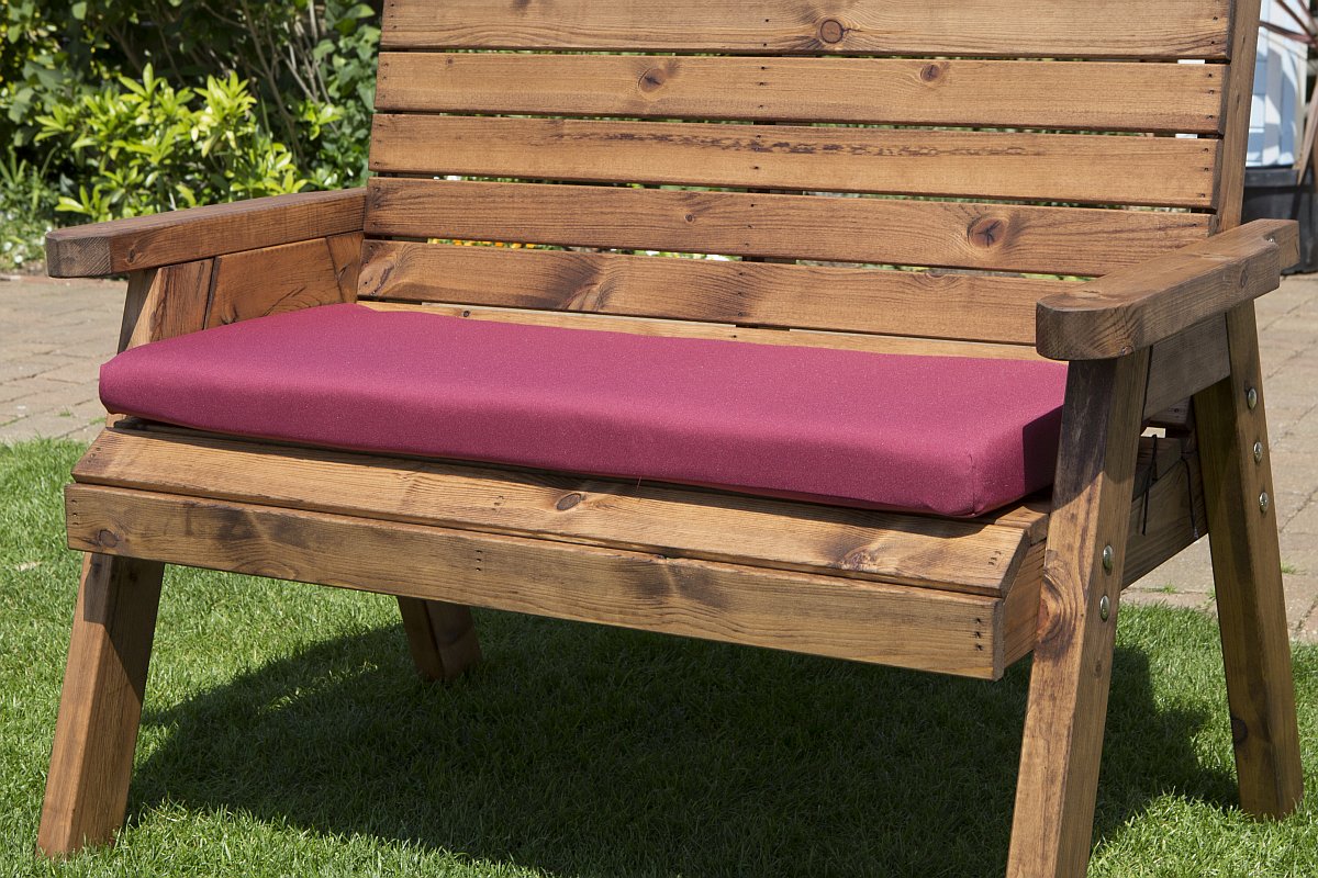 2 Seat Bench Cushion in Burgundy - Timber Furniture