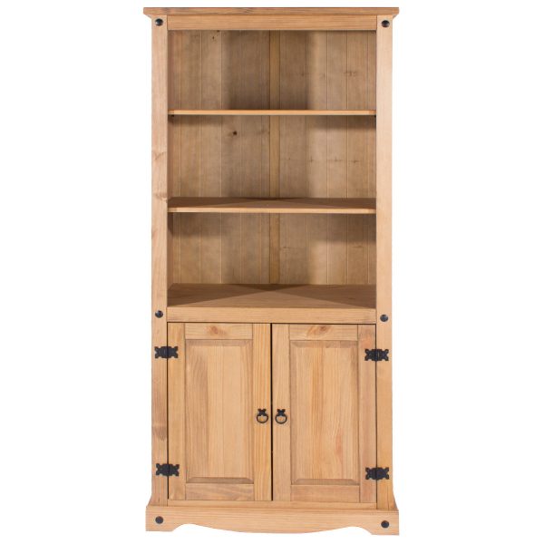 Farmhouse Antique Solid Pine Tall Narrow Bookcase Timber Furniture