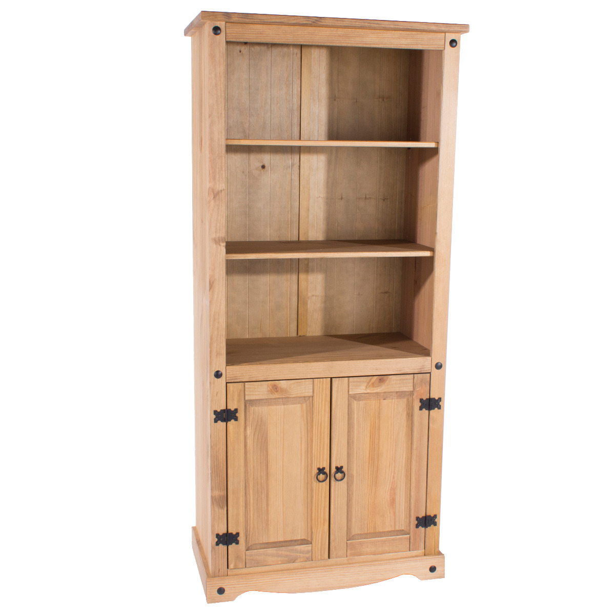 FARMHOUSE SOLID PINE 2 DOOR BOOKCASE Timber Furniture   Cr903 3 