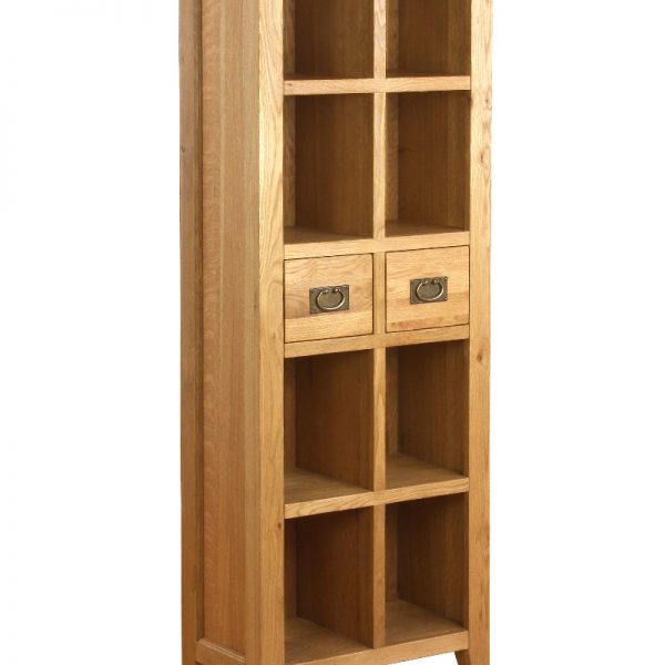 Farmhouse Antique Solid Pine Tall Narrow Bookcase Timber Furniture