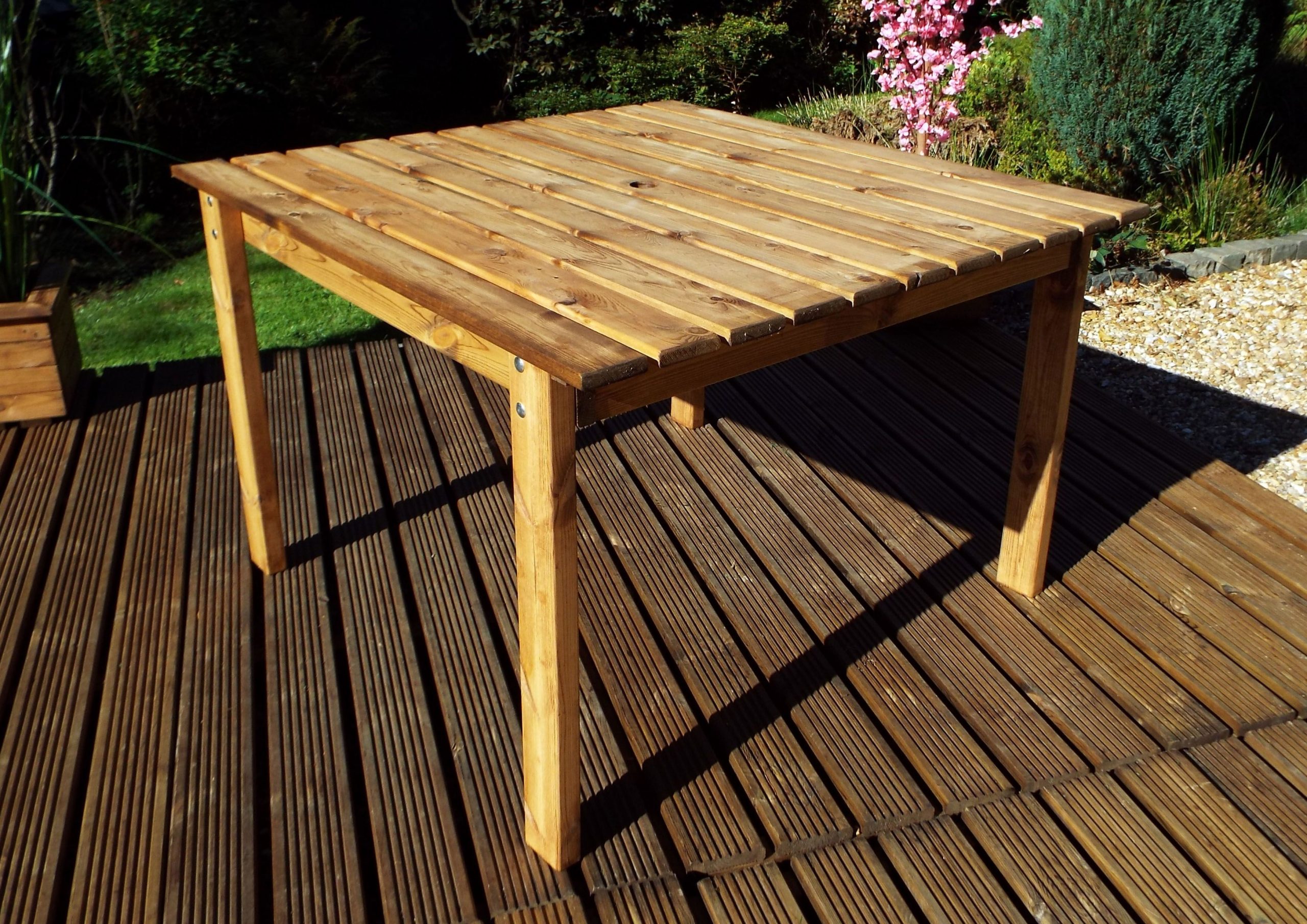 Solid Wood Square Garden Patio Table Choose 2 4 Or 8 Seater Timber Furniture