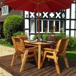 Four Seater Hardwood Rectangular Outdoor Table and Chair Set