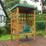 Bramham 2 Seat Arbour in Green Burgundy and Gray