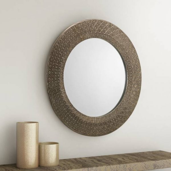 Cadence Small Mirror placed on a wall