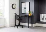 Carrington Black Desk & Erika Black Office Chair placed in a room
