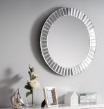 Sonata round wall mirror, Constructed from a hardwood base with a stunning bevelled glass front placed on a wall