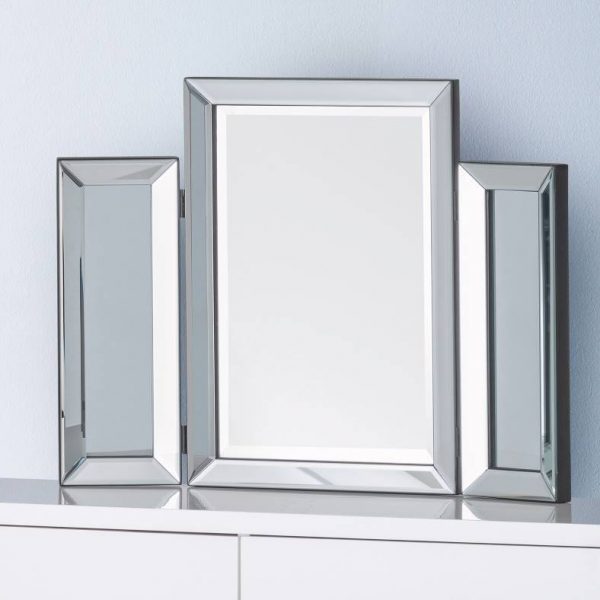 free-standing bevelled dressing table mirror