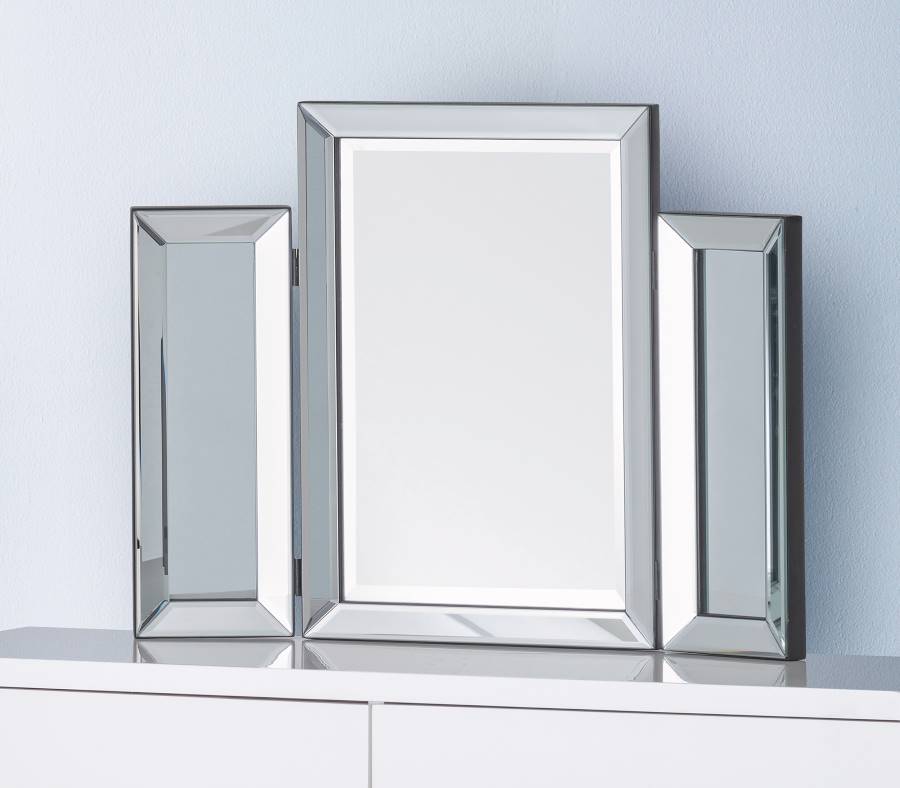 free-standing bevelled dressing table mirror