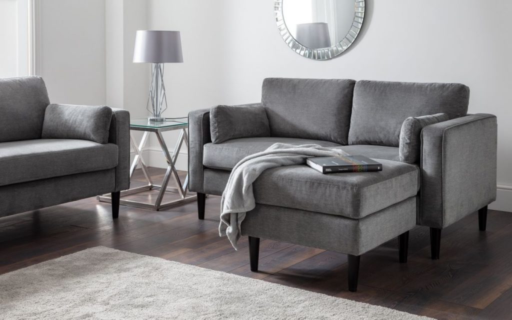 Hayward 2 Seater Sofa Grey Chenille fabric Timber Furniture